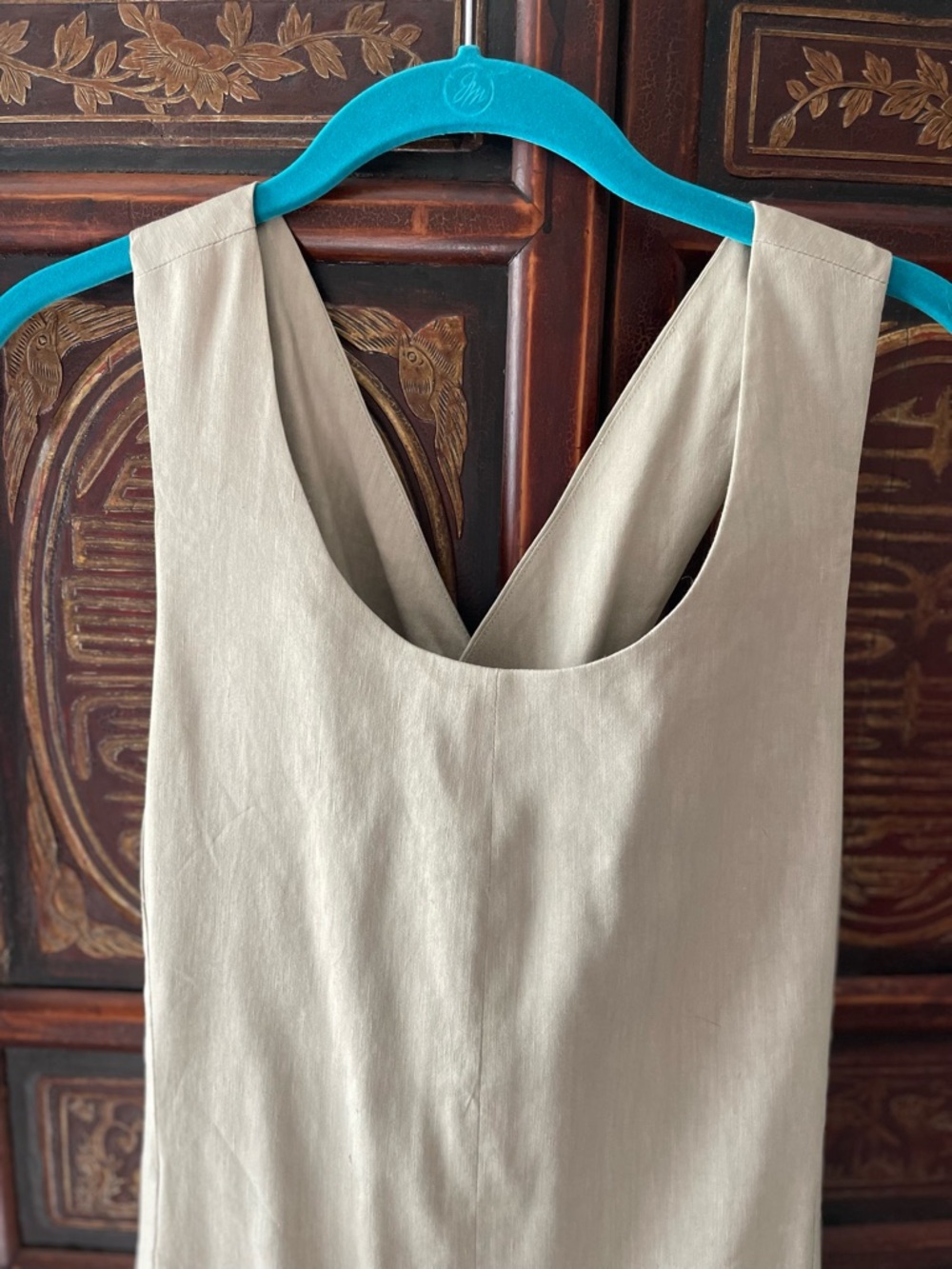 Theory Neutral Beige Linen Dress with Pockets
